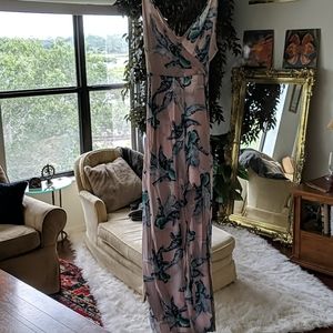 Pink/Teal jumpsuit with adjustable straps & belt